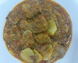 A picture of step 2 of Mutton potato onion masala.
