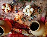 A picture of step 4 of Coconut laddu.