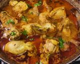 A picture of step 4 of Kolhapuri Chickan masala and curry.