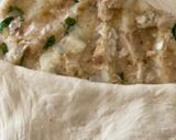 A picture of step 3 of Alu chicken paratha.