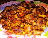 عکس مرحله 1 از دستور خوراک دل مرغ با قارچ