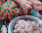 A picture of step 1 of Punjabi style meatball curry.