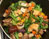 A picture of step 2 of Vegetables Braised in Coconut Milk.