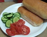 A picture of step 1 of Sausage burger.