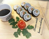 A picture of step 7 of 🐟🥒Salmon & Cucumber Sushi Rolls🐟🥒.