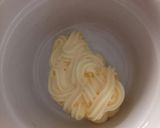 A picture of step 1 of Fluffy's caesar salad dressing.