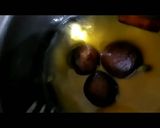 A picture of step 5 of Caramelized milk and banana jamun.