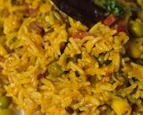 A picture of step 6 of Kulith Sambhar biryani.