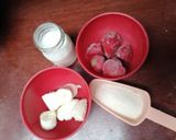 Foto del paso 1 de la receta: Smoothie de fresa con plátano con yogurt y puding de fresa