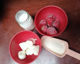 Foto del paso 1 de la receta: Smoothie de fresa con plátano con yogurt y puding de fresa