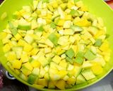 A picture of step 1 of Raw Mango jaggery pickle.