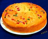 A picture of step 11 of Tutti Frutti Custard Cake.