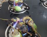 A picture of step 1 of Roasted Brinjal veg(Vangyacha Bharit).