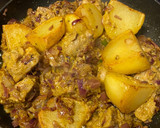 A picture of step 4 of Mutton curry (in slow cooker).