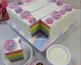 Foto langkah ke 6 dari resep Rainbow Cake with Cream Cheese Frosting, Super Yummy🤤😍.