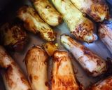 A picture of step 1 of Taro (Masala Arbi).