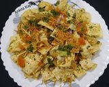 A picture of step 4 of Chaat (Papad Chat).