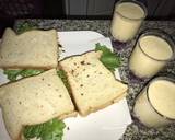 Suya sandwich and orange banana smoothie recipe step 4 photo
