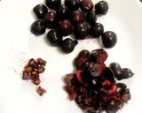 A picture of step 1 of Black Cherry Shrikhand.
