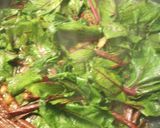 A picture of step 2 of Warm Beet Top Salad.