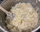 A picture of step 4 of Gratin with Orzo, Sausages, Mushrooms, and Emmental Cheese.
