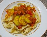 A picture of step 3 of Vegan Green squash pasta معكرونة نباتي.