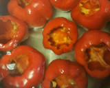 Foto del paso 1 de la receta: Pimiento rojo relleno con chorizo y beicon