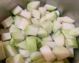 A picture of step 2 of Ganth Govi tawa fry (pan fried Knol Khol).