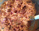 A picture of step 2 of Ulli Vada- Kerala evening snack.