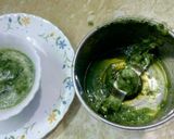 A picture of step 1 of Coriander chutney with musambi.