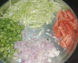 A picture of step 1 of Schezwan mini idlis.