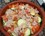 Foto del paso 7 de la receta: Pastel de calabacín, tomate y atún