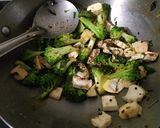 A picture of step 2 of Stir fry broccoli and tofu salad.