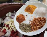 A picture of step 3 of Palak Gosht.