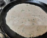 A picture of step 9 of Methi pithla jowar green garlic bhakri and thecha village style.