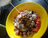 A picture of step 8 of Masala Moong Dahi Chat.