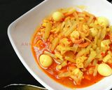 Foto langkah ke 4 dari resep Labu Siam Udang Telur Puyuh Masak Merah.