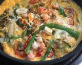 Gambar langkah 5 resipi Haemul Pajeon (Korean Seafood Pancake).