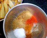 A picture of step 3 of Masala french fries.