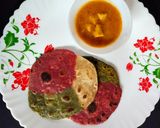 ट्राई कलर पराठा (tri color paratha recipe in Hindi) रेसिपी चरण 5 फोटो