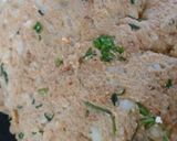 A picture of step 1 of Corn, Paneer and Onion Kachhodi.