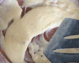 A picture of step 5 of Poached Cod with white sauce.