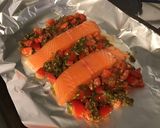 Une image de l'étape 8 de Pavés de saumon aux tomates, salicornes, échalotes et estragon.