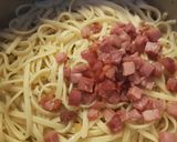 Foto del paso 3 de la receta Espaguettis con jamón al pesto