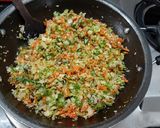 A picture of step 2 of Veg. Suji Rolls.