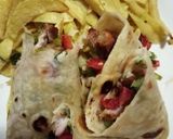 A picture of step 2 of Chicken wrap sandwich with potato wedges.