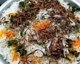 A picture of step 19 of Hyderabadi chicken dum biryani.