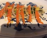 A picture of step 4 of California Farm Aubergine Skin Salmon Rolls.