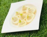 A picture of step 3 of Diviled eggs.