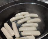 A picture of step 1 of Chipolata and Beans.